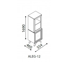 Одностворчатый шкаф витрина для посуды в гостиную Алегро ALEG-12 Одностворчатый шкаф витрина для посуды в гостиную Алегро ALEG-12