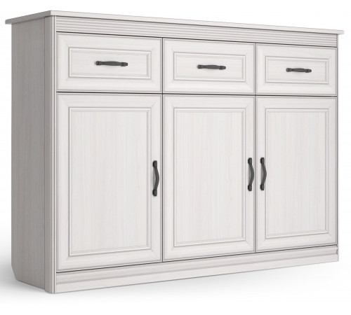 Большой комод Неаполь Ясень анкор светлый (патина "серебро") Большой комод Неаполь Ясень анкор светлый (патина "серебро")