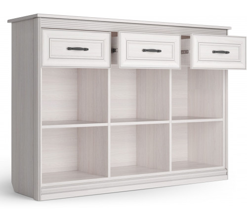 Большой комод Неаполь Ясень анкор светлый (патина "серебро") Большой комод Неаполь Ясень анкор светлый (патина "серебро")