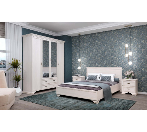 Спальня Сиена 2 (Бодега Белый) Спальня Сиена 2 (Бодега Белый)