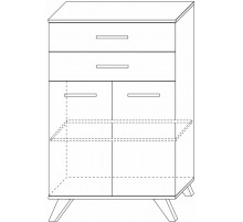 Шкаф низкий Вега Скандинавия (глянец, белый + дуб каньон) Шкаф низкий Вега Скандинавия (глянец, белый + дуб каньон)