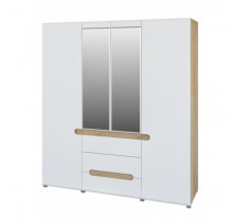 Четырехстворчатый шкаф для одежды и белья с зеркалом в спальню Леонардо МН-026-09 Четырехстворчатый шкаф для одежды и белья с зеркалом в спальню Леонардо МН-026-09