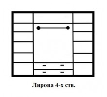 Четырехстворчатый шкаф для одежды Лирона MUR-103-04 st с зеркалом Четырехстворчатый шкаф для одежды Лирона MUR-103-04 st с зеркалом