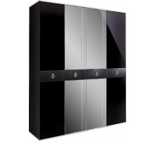Четырехстворчатый шкаф для одежды с зеркалом Rimini Solo РМШ1/4 (s) (черный) Четырехстворчатый шкаф для одежды с зеркалом Rimini Solo РМШ1/4 (s) (черный)