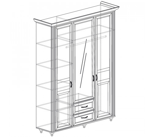 Трехдверный шкаф для одежды Ралли 863 Трехдверный шкаф для одежды Ралли 863